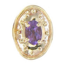 B3690 14K AMETHYST SLIDE WITH GOLD BEADS 
